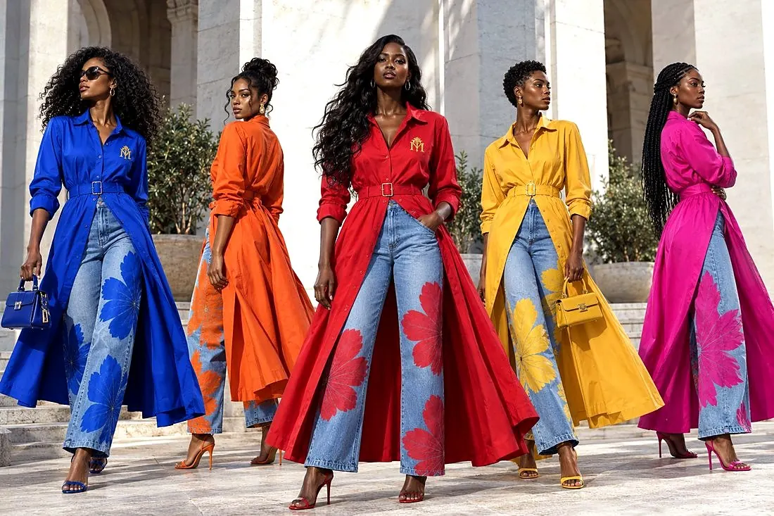 Denim Bloom in Color shown in five colorways